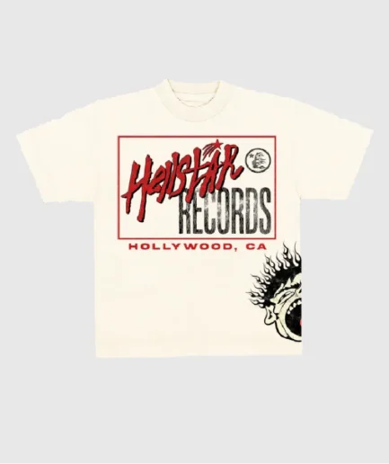 Hellstar Studios Records T Shirt Cream